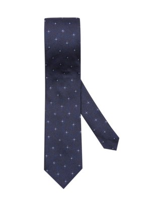 Silk tie with tonal floral embroidery