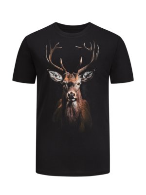 T-Shirt mit großem Hirsch-Motiv aus Bio-Baumwolle