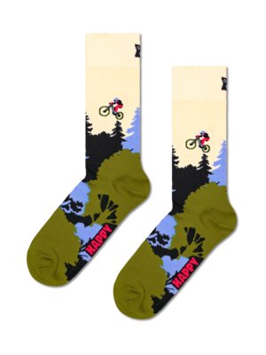 Mittelhohe Socken mit Mountain Biker-Motiv