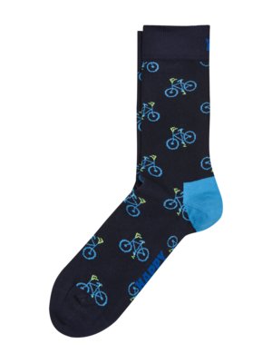 Socks with bicycle motif