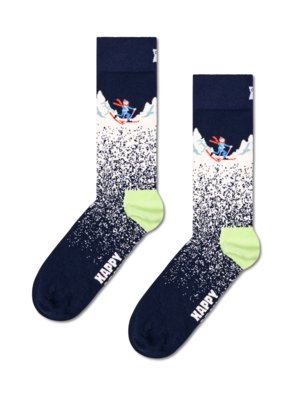 Socken mit Ski-Motiv