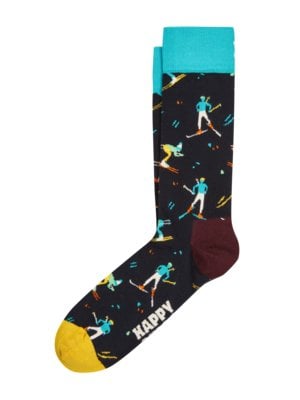 Mittelhohe Socken mit Ski-Motiv