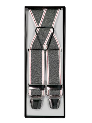 Suspenders with decorative stripes 