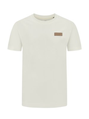 T-shirt met rubberen logo-patch, relaxed fit