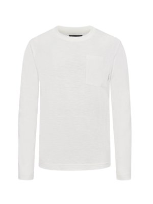 Longsleeve van katoen in gemêleerde look, regular fit