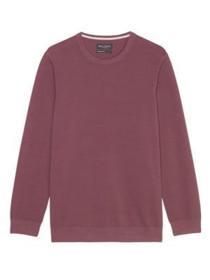 Pullover piqué en coton avec petit logo brodé