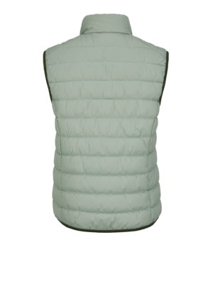 Gewatteerde bodywarmer van gerecycled materiaal met logopatch