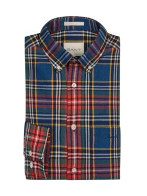 Checked shirt with embroidered logo