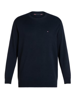 Cotton sweater with embroidered logo