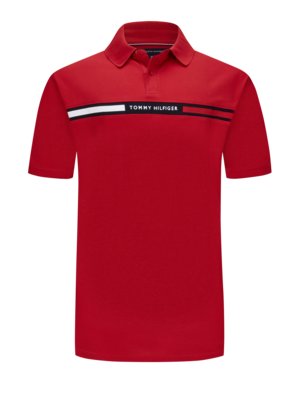 Polo shirt in piqué fabric with label lettering and stretch fabric