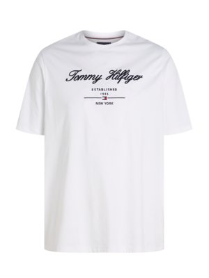 T-shirt with embroidered label lattering