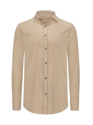 Light corduroy shirt with shark collar