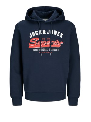 Hoodie with large label print 