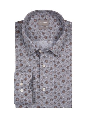 Shirt with all-over print, extra long, Luxor, Comfort Fit