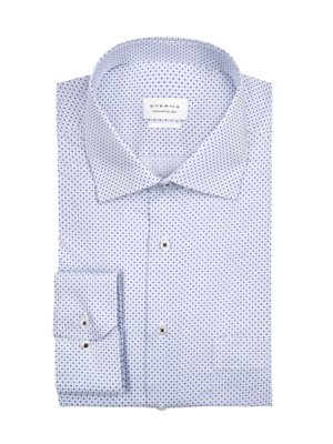 Non-iron twill shirt with geometric pattern