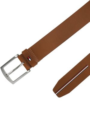 Ceinture en cuir avec rayures iconiques de la marque