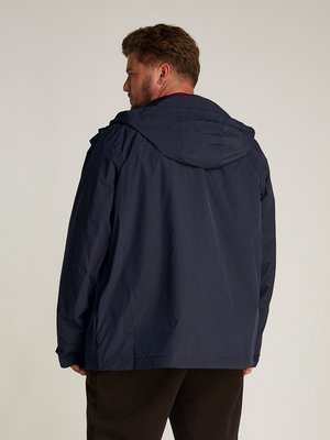 Hooded jacket with light padding and embroidered logo