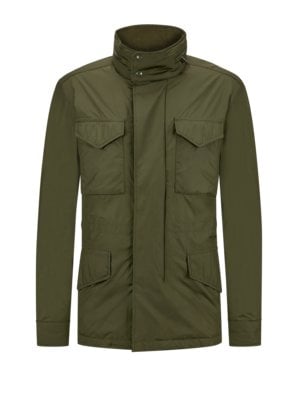 Field jacket with integrated hood