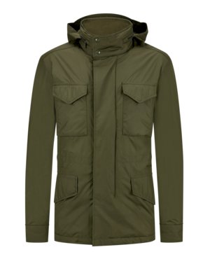 Field jacket met geïntegreerde capuchon