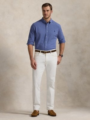 Chemise sport en qualité piqué avec broderie cavalier de polo