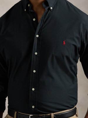 Shirt in stretch fabric with embroidered logo