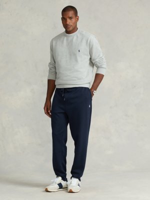 Jogging bottoms with embroidered polo rider