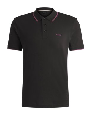 Piqué-Poloshirt mit gummiertem Logo-Emblem