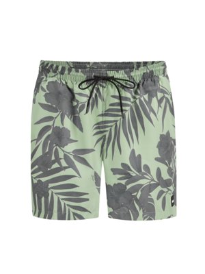 Swimming trunks with floral print