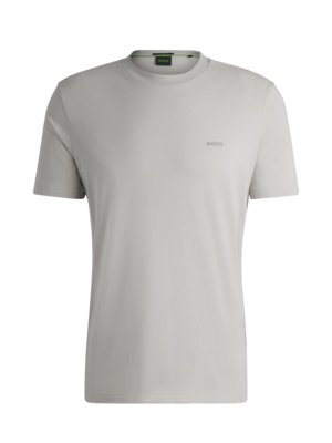 Elastisches T-Shirt mit gummiertem Logo-Emblem