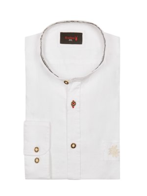 Chemise traditionnelle en lin avec manches retroussables