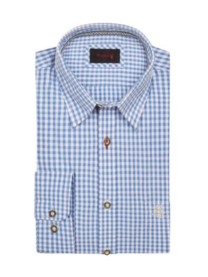 Traditional shirt with Vichy check and roll-up sleeves