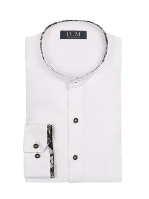 Textured shirt with decorative collar lining, Comfort Fit