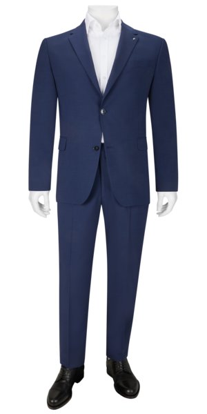 Suit in virgin wool with stretch content