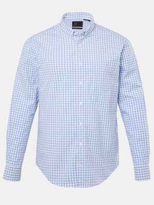 Check shirt with mini button-down collar