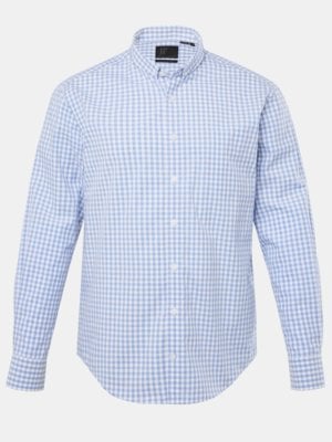 Check shirt with mini button-down collar