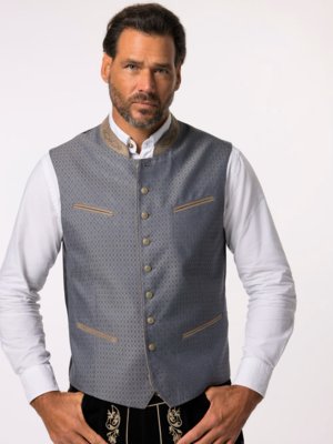 Traditional waistcoat with embroidered standing collar and lined back