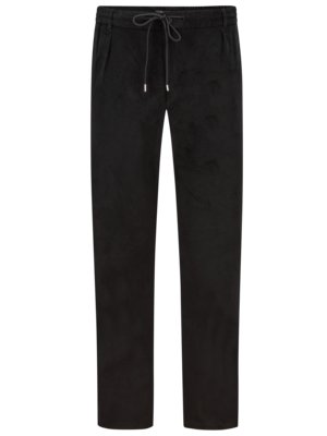 Pantalon en velours côtelé avec pinces à la taille, Straight Fit