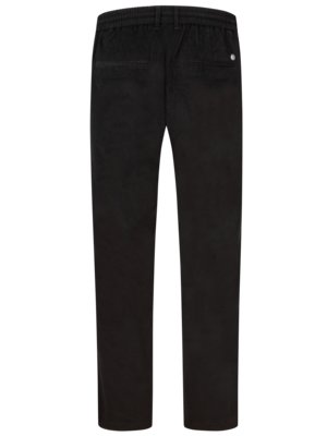 Elastische corduroy broek met tailleplooi, straight fit