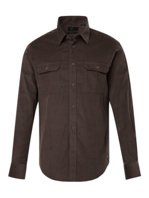 Chemise en qualité velours milleraies avec poches poitrine, Modern Fit