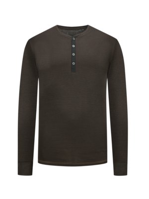 Longsleeve met serafinokraag en streepmotief