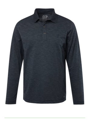 Langarm-Poloshirt in Piqué-Qualität