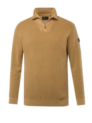 Cotton troyer in rice-grain knit