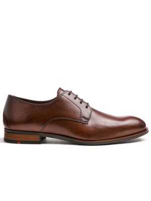 Chaussures derbies en cuir lisse, à bout rond