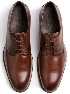 Chaussures derbies en cuir lisse, à bout rond