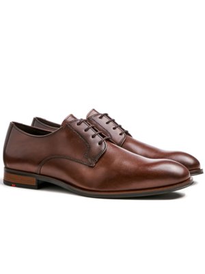 Chaussures derbies en cuir lisse, à bout rond