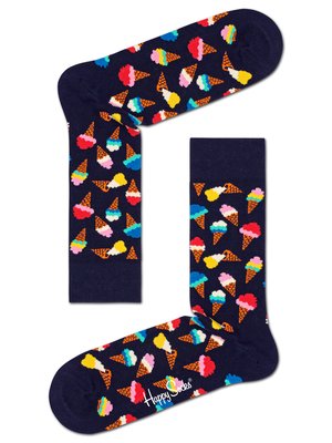 Knöchelhohe Socken mit Eiswaffel-Motiven