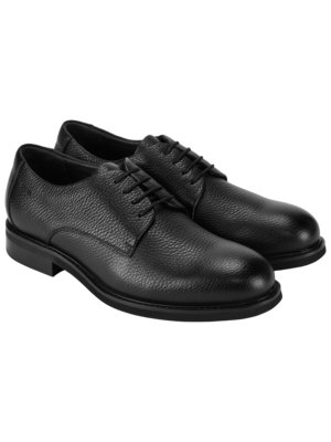 Chaussures Derbies en cuir grainé, Wide Fit