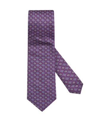 Silk tie with textured medallion pattern