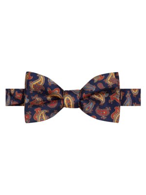 Patterned silk bow tie with a neck width of 54 cm