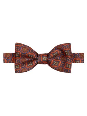 Patterned silk bow tie with a neck width of 54 cm